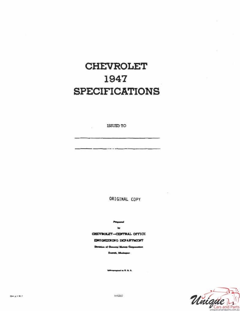 1947 Chevrolet Specifications Page 27